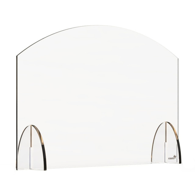 Keep employees and customers separated with a Rosseto Avant Guarde Acrylic Sneeze Guard. Reduce exposure to germs that can be spread by coughing, sneezing and talking with a thick acrylic shield that can be relocated as needed.  Made from durable acrylic for long-lasting use.  Freestanding and portable design enables easy relocation.  Help reduce exposure to airborne germs and illnesses caused by sneezing, coughing and talking.