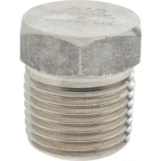 Merit Brass 3617HD-08 Pipe Hex Plug: 1/2" Fitting, 316 & 316L Stainless Steel