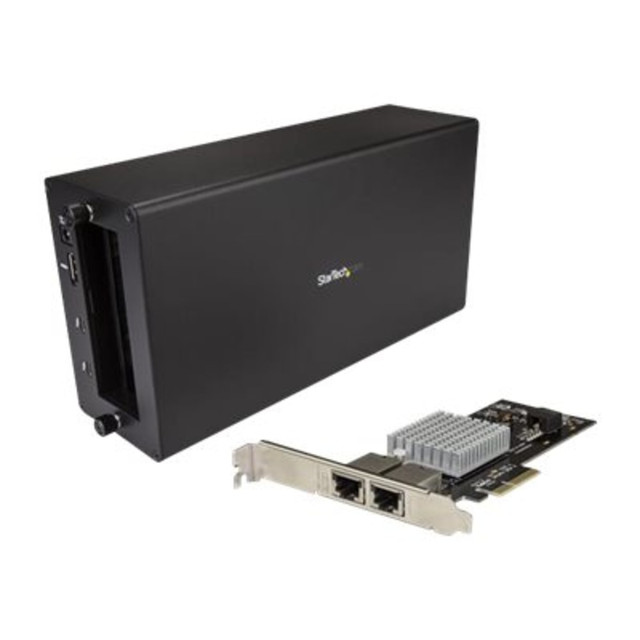 STARTECH.COM BNDTB310GNDP  Thunderbolt 3 to 2-port 10GbE NIC Chassis - External PCIe Enclosure plus Card - Add 10GbE connectivity to your Thunderbolt 3 computer - Flexible solution with a removable PCIe network card - Assemble with just a screwdriver