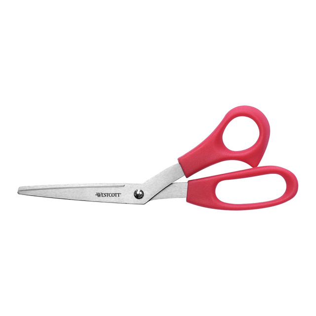 ACME UNITED CORPORATION 10703 Westcott All-Purpose Value Stainless Steel Scissors, 8in, Bent, Red