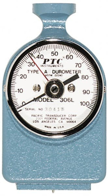 PTC Instruments 306L Portable Dial Hardness Testers; Minimum Hardness: 0 ; Maximum Hardness: 100 ; Accuracy (pt.): 1.00