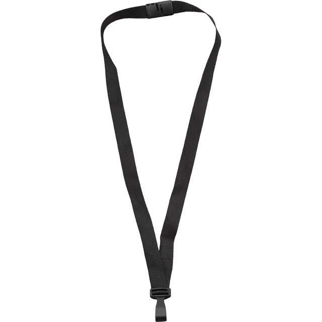 ADVANTUS CORP. Advantus 97131  Plastic Hook Flat Breakaway Lanyard - 12 / Pack - 36in Length - Black - Plastic