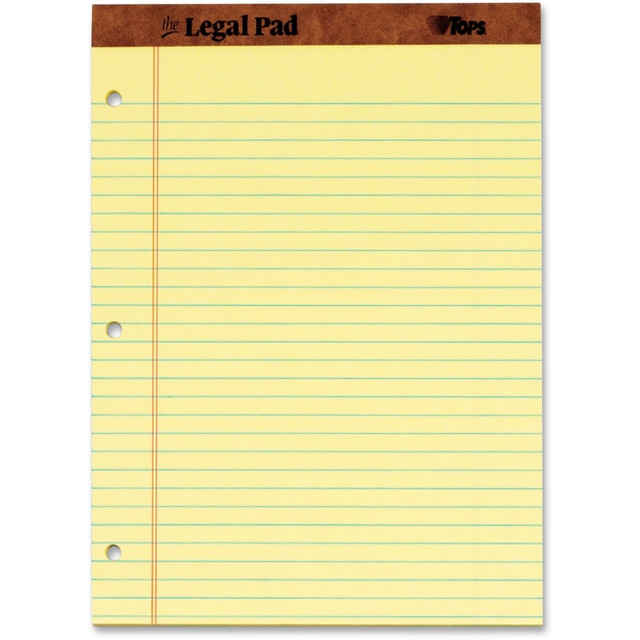 TOPS TOP75351 The Legal Pad Writing Pad - 50 Sheets - Double Stitched - 0.34in Ruled - 16 lb Basis Weight - 8 1/2in x 11 3/4in - Canary Paper - Perforated, Punched, Hard Cover - 1 Dozen TOPS TOP75351 The Legal Pad Writing Pad - 50 Sheets - Double Stitched - 0.34in Ruled - 16 lb Basis Weight - 8 1/2in x 11 3/4in - Canary Paper - Perforated, Punched, Hard Cover - 1 Dozen