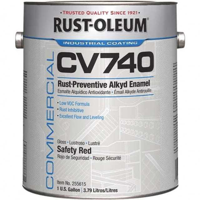 Rust-Oleum 255615 Alkyd Enamel Paint: 1,280 fl oz, Gloss, Safety Red