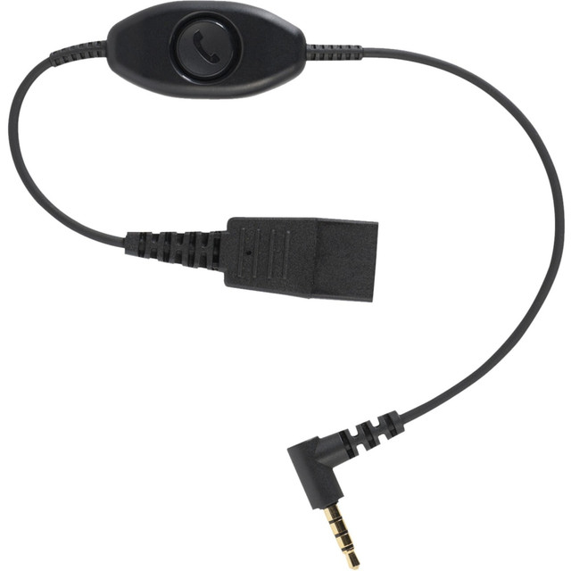 GN AUDIO USA INC. Jabra 8800-00-103  Quick Disconnect (qd) to 3.5mm Phone Cord (0.3m) - Mini-phone/Quick Disconnect Audio Cable for Audio Device, iPhone, Smartphone, Headset - First End: Quick Disconnect - Second End: Mini-phone Audio - Black