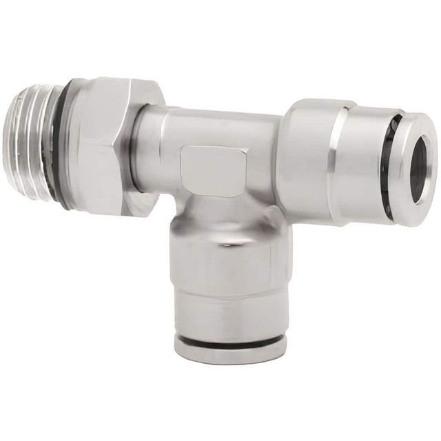 Norgren 102680618 Push-To-Connect Tube to Male & Tube to Male BSPP Tube Fitting: Swivel Tee Adapter, Tee 1/8" Thread