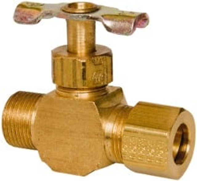 Eaton A6775 Needle Valve: Straight, 3/8" Pipe, Compression x Compression End, Brass Body