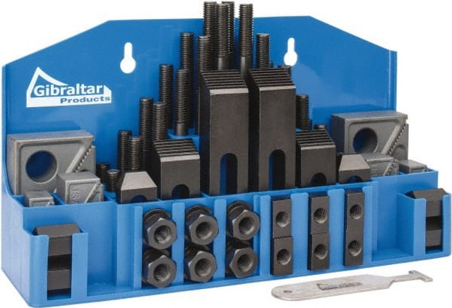 Gibraltar 20402-PLG 52 Piece Fixturing Step Block & Clamp Set with 1" Step Block, 5/8" T-Slot, 1/2-13 Stud Thread