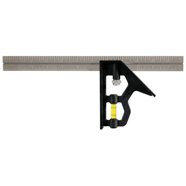 EMPIRE LEVEL MFG CORP 272-220 Combination Square, 12 in, Graduations 1/16 in, Polysteel EMPIRE LEVEL MFG CORP 272-220 Combination Square, 12 in, Graduations 1/16 in, Polysteel
