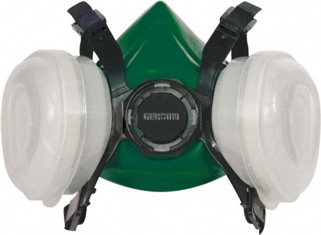 Gerson 8211P Half Facepiece Respirator with Cartridge: Medium, Thermoplastic Elastomer, Permanently Attached