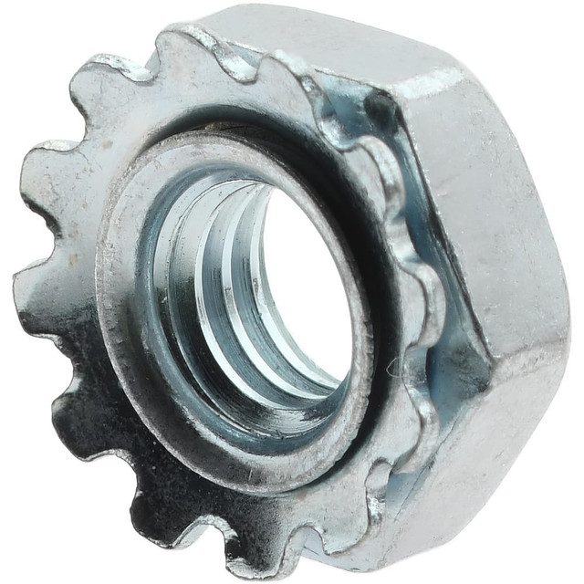 Value Collection 31233 #10-32, Zinc Plated, Steel K-Lock Hex Nut with External Tooth Lock Washer