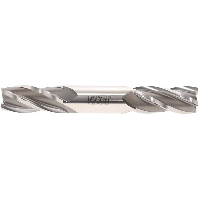 Hertel E1051056 Square End Mill: 7/8" Dia, 4 Flutes, 1-7/8" LOC, High Speed Steel, 30 ° Helix
