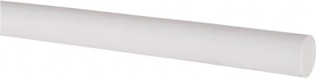 Value Collection 5502994 Plastic Rod: Polytetrafluroethylene, 4' Long, 1/2" Dia, White