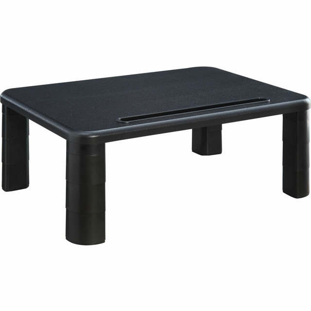 LORELL 99991 Height-Adjustable Monitor Riser - 4in Height x 19.75in Width - Desktop - Black LORELL 99991 Height-Adjustable Monitor Riser - 4in Height x 19.75in Width - Desktop - Black