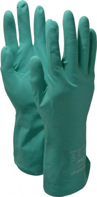 SHOWA 717-07 Chemical Resistant Gloves: Small, 11 mil Thick, Nitrile, Unsupported