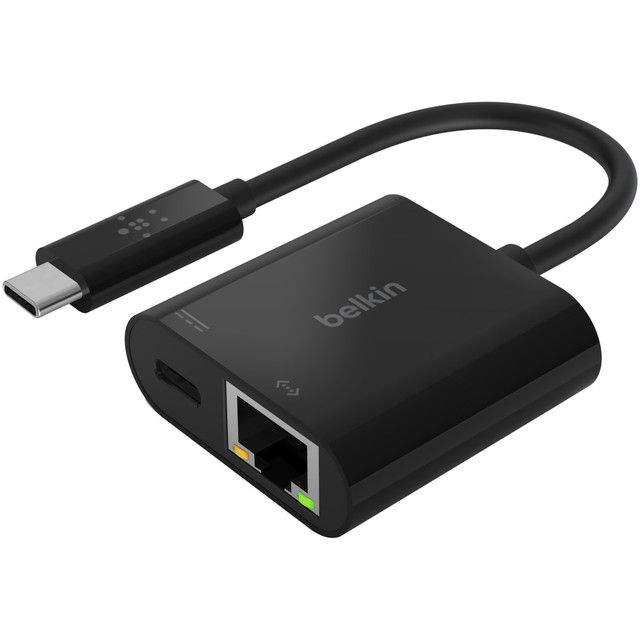 BELKIN, INC. INC001BK-BL Belkin USB-C to Ethernet + Charge Adapter - USB Type C - 1 Port(s) - 1 - Twisted Pair - 1000Base-T - Portable BELKIN, INC. INC001BK-BL Belkin USB-C to Ethernet + Charge Adapter - USB Type C - 1 Port(s) - 1 - Twisted Pair - 1000Base-T - Portable