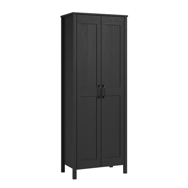 SAUDER WOODWORKING CO. 433243 Sauder Select 28inW 2-Door Storage Cabinet, Raven Oak