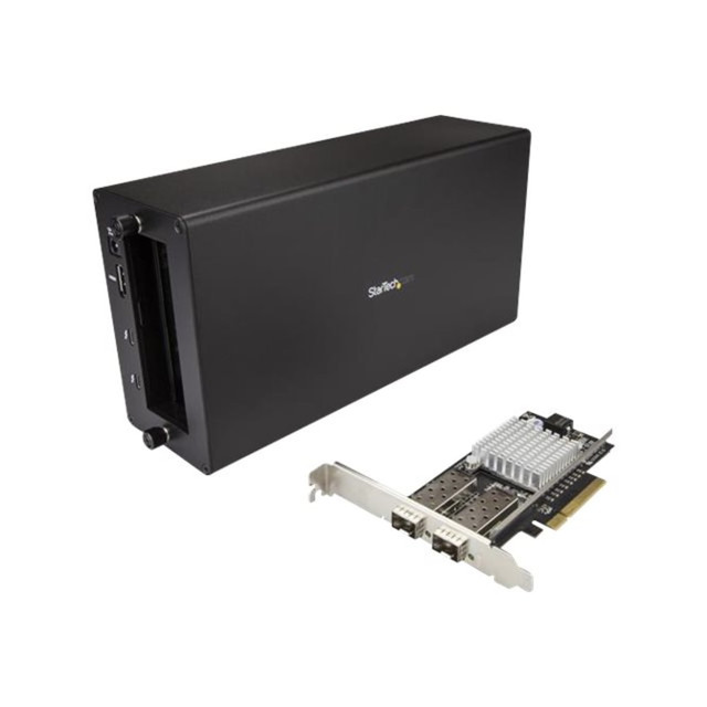 STARTECH.COM BNDTB210GSFP  Thunderbolt 3 to 10GbE Fiber Network Chassis - External PCIe enclosure - 2 Open SFP+ Ports - Connect a Thunderbolt 3 enabled device to a 10GbE fiber network - Get the increased performance of a 10GbE NIC, using a Thunderbol