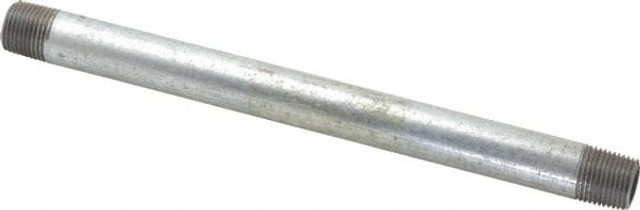 B&K Mueller 563-100HN Galvanized Pipe Nipple: 1/2", 10" Long, Schedule 40, Steel