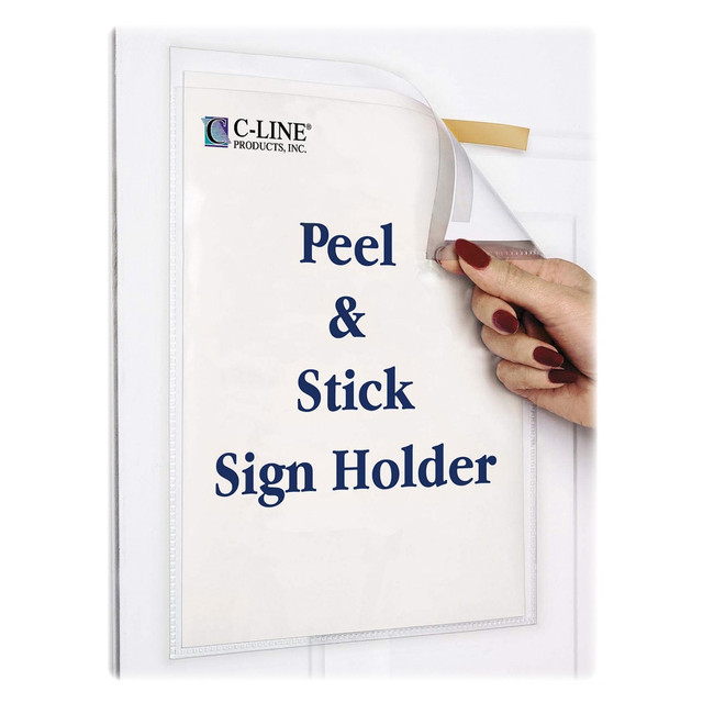 C-LINE PRODUCTS, INC. 36911 C-Line Peel/Stick Pockets With Antimicrobial Protection, Letter Size, Clear, Pack Of 10 C-LINE PRODUCTS, INC. 36911 C-Line Peel/Stick Pockets With Antimicrobial Protection, Letter Size, Clear, Pack Of 10