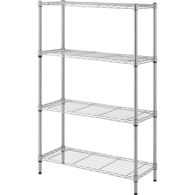 SP RICHARDS 70063 Lorell Light-Duty Wire Shelving - 4 Tier(s) - 54in Height x 36in Width x 14in Depth - Floor - Sturdy - Epoxy - Silver - Plastic, Metal, Steel - 1 Each SP RICHARDS 70063 Lorell Light-Duty Wire Shelving - 4 Tier(s) - 54in Height x 36in Width x 14in Depth - Floor - Sturdy - Epoxy - Silver - Plastic, Metal, Steel - 1 Each