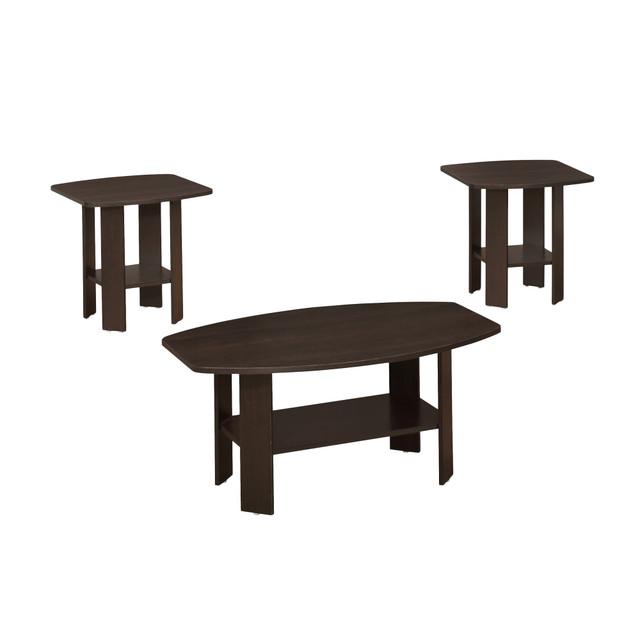 MONARCH PRODUCTS Monarch Specialties I 7924P  3-Piece Table Set, Rectangle, Cappuccino