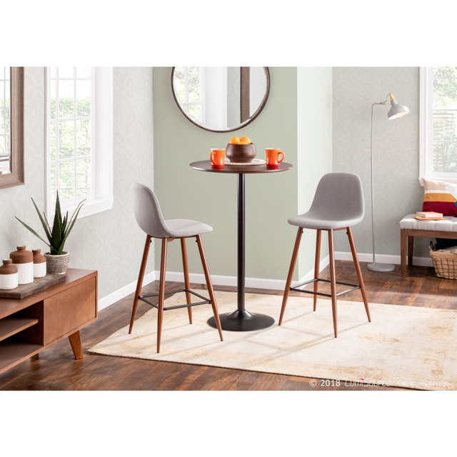 LUMISOURCE, LLC B30-PEB WLLGY2 LumiSource Pebble Bar Stools, Gray/Brown, Set Of 2 Stools