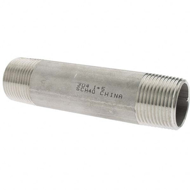 Value Collection 4BN1*5 Stainless Steel Pipe Nipple: 1" Pipe, Grade 304 & 304L