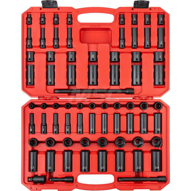 Tekton SID91404 Deep Impact Socket Set: 72 Pc, 6.00 to 24.00 mm Socket