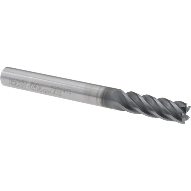 Niagara Cutter 17004307 Corner Radius End Mill: 1/4" Dia, 3/4" LOC, 0.015" Radius, 5 Flutes, Solid Carbide