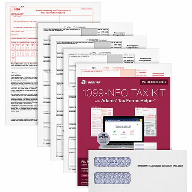 TOPS BUSINESS FORMS 22905KITNEC TOPS 5-part 1099-NEC Tax Forms - 5 Part - White - 24 / Pack TOPS BUSINESS FORMS 22905KITNEC TOPS 5-part 1099-NEC Tax Forms - 5 Part - White - 24 / Pack