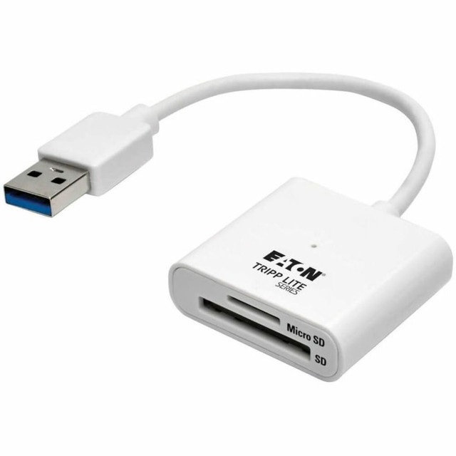 TRIPP LITE U352-06N-SD Eaton Tripp Lite Series USB 3.0 SuperSpeed SD/Micro SD Memory Card Media Reader with Built-In Cable, 6 in - Card reader (SD, microSD, SDHC, SDXC, DV RS-MMC, RS-MMC, MMC, microSDHC, MMCmobile, MMCplus) - USB 3.0