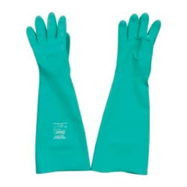 SHOWA 747-08 Chemical Resistant Gloves: Medium, 22 mil Thick, Nitrile, Unsupported