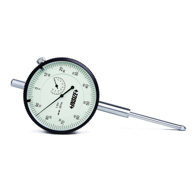 Insize USA LLC 2312-2 Dial Drop Indicator: 0 to 2" Range, 0-100 Dial Reading, 0.001" Graduation, 2-63/64" Dial Dia