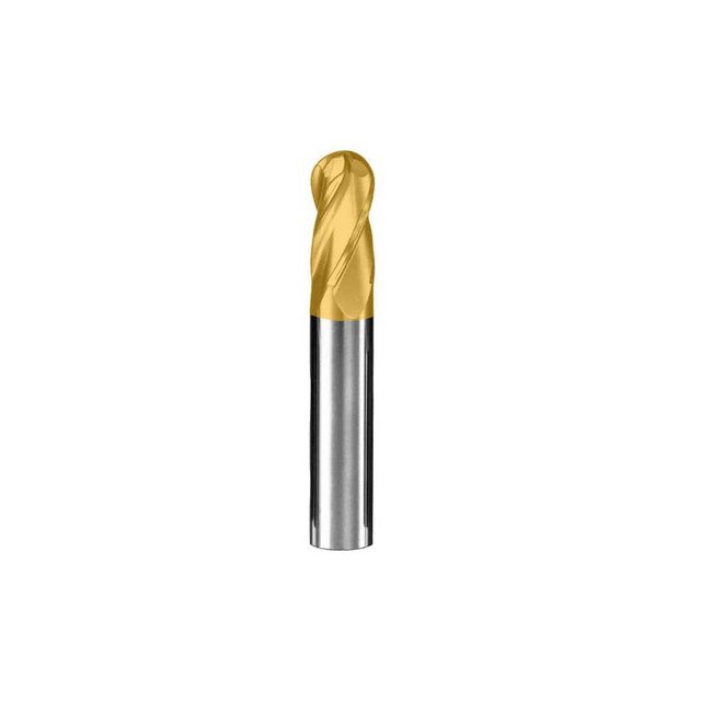 SGS 39156 Ball End Mill: 0.4375" Dia, 1" LOC, 4 Flute, Solid Carbide