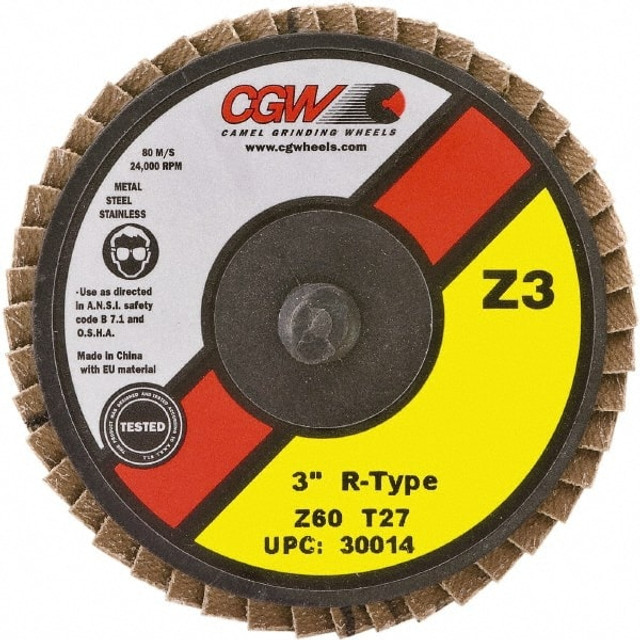 CGW Abrasives 30002 Flap Disc: 40 Grit, Zirconia Alumina, Type 27