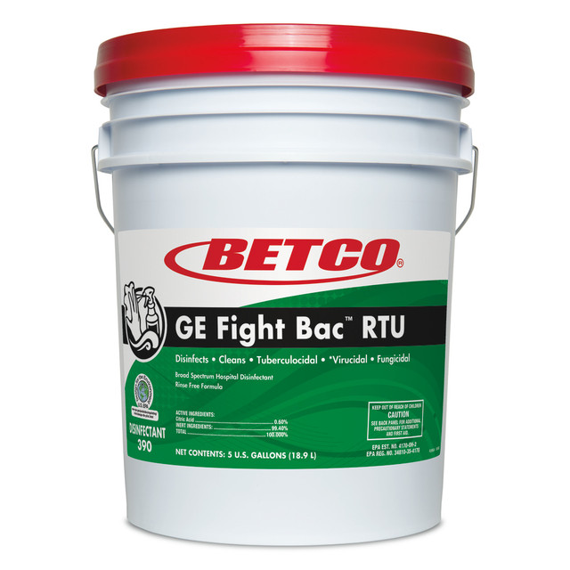 BETCO CORPORATION 3900500 Betco GE Fight-Bac RTU Disinfectant, 5 Gal Bucket