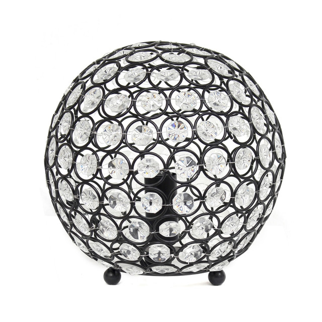 ALL THE RAGES INC Lalia Home LHT-3009-RZ  Elipse Glamorous Crystal Orb Table Lamp, 8inH, Restoration Bronze