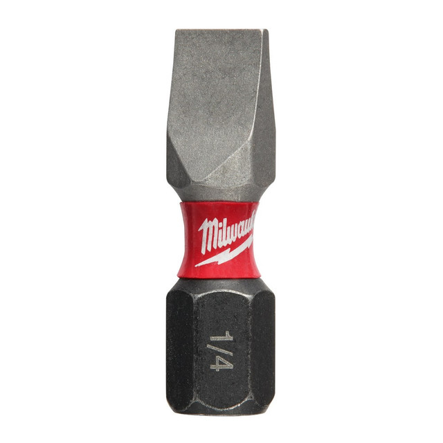Milwaukee Tool 48-32-4718 Slotted Screwdriver Bits; Blade Width (mm): 2.95in ; Drive Size (Inch): 0.25in ; Blade Thickness: 2.95in ; Blade Thickness (Decimal Inch): 2.95in ; Material: Steel ; Overall Length (Inch): 1.00