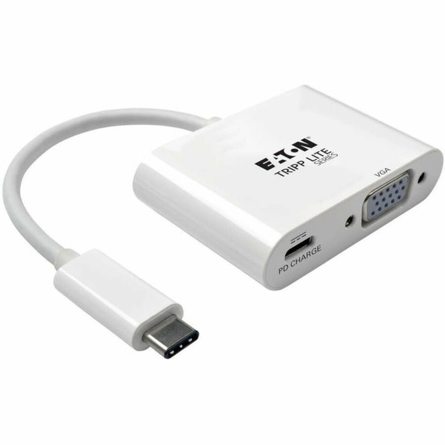 TRIPP LITE U444-06N-V-C Eaton Tripp Lite Series USB C to VGA Video Adapter Converter w/ USB-C PD Charging Port, USB Type C to VGA, USB Type-C 6in - External video adapter - USB-C 3.1 - VGA - white TRIPP LITE U444-06N-V-C Eaton Tripp Lite Series USB C to VGA Video Adapter Converter w/ USB-C PD Charging Port, USB Type C to VGA, USB Type-C 6in - External video adapter - USB-C 3.1 - VGA - white