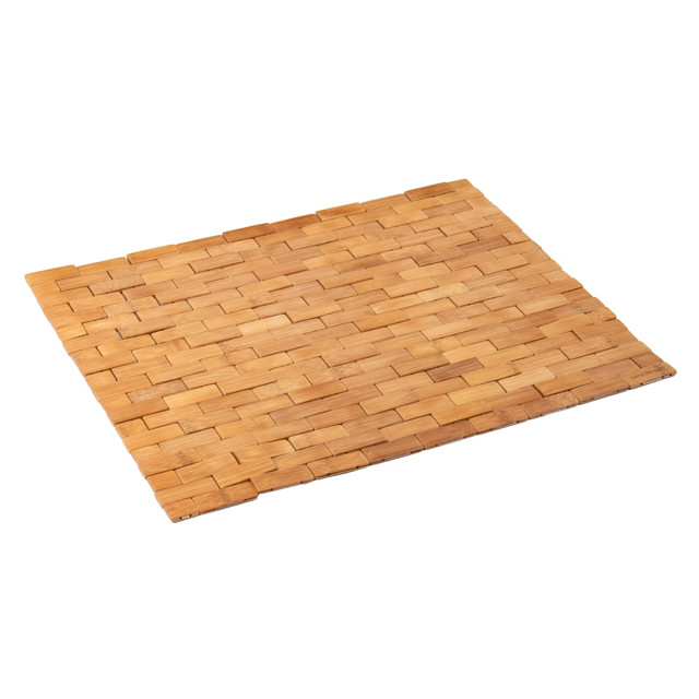 EMS MIND READER LLC BAMAT-BRN Mind Reader Roll Up Bamboo Bath Mat, x 2/3in H 16-1/2in W x 23-1/2in L, Brown