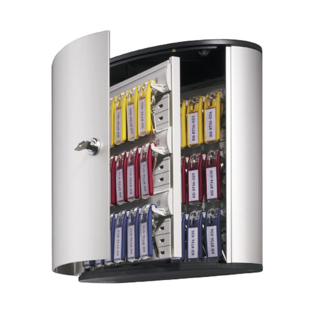 DURABLE OFFICE PRODUCTS CORP 195223 Durable 36-Key Locking Tag-Style Aluminum Key Tag Cabinet, 11in x 11 3/4in x 4 5/8in, Silver DURABLE OFFICE PRODUCTS CORP 195223 Durable 36-Key Locking Tag-Style Aluminum Key Tag Cabinet, 11in x 11 3/4in x 4 5/8in, Silver
