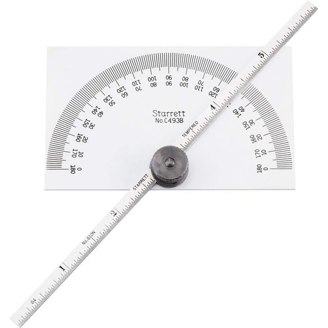 Starrett 52534 0 to 6 Inch Rule Measurement Range, 0 to 180&deg; Angle Measurement Range, Rectangle Head Protractor and Depth Gage