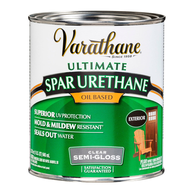 RUST-OLEUM CORPORATION 9441H Varathane Ultimate Oil-Based Spar Urethane, 1 Qt, Semi-Gloss, Pack Of 2 Cans