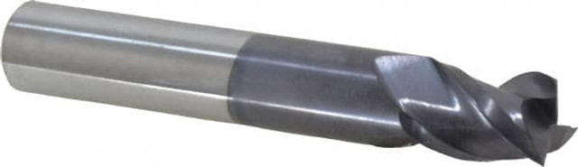 Accupro 12176620 Square End Mill: 7/16'' Dia, 9/16'' LOC, 7/16'' Shank Dia, 2-3/4'' OAL, 3 Flutes, Solid Carbide