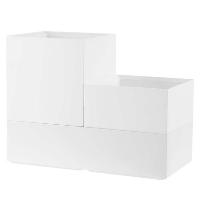 AMAX INCORPORATED Bostitch KT2-CUPKIT-WHT  Office Konnect 3-Piece Stackable Storage Cup Set, White