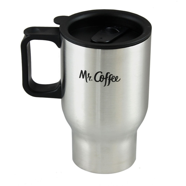 GIBSON OVERSEAS INC. 99586627M Mr. Coffee Expressway Travel Mug With Lid, 16 Oz, Stainless Steel