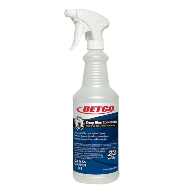 BETCO CORPORATION Betco 1813200  Empty Spray Bottles For Deep Blue Concentrated Glass Cleaner, 32 Oz, Case Of 12