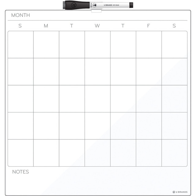 UBRANDS, LLC 461U00-04 U Brands Magnetic Dry-Erase Calendar Board, 14in X 14in, Frameless (461U00-04)