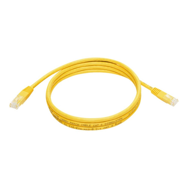 TRIPP LITE N200-005-YW  5ft Cat6 Gigabit Molded Patch Cable RJ45 M/M 550MHz 24AWG Yellow - 128 MB/s - 5 ft - Yellow